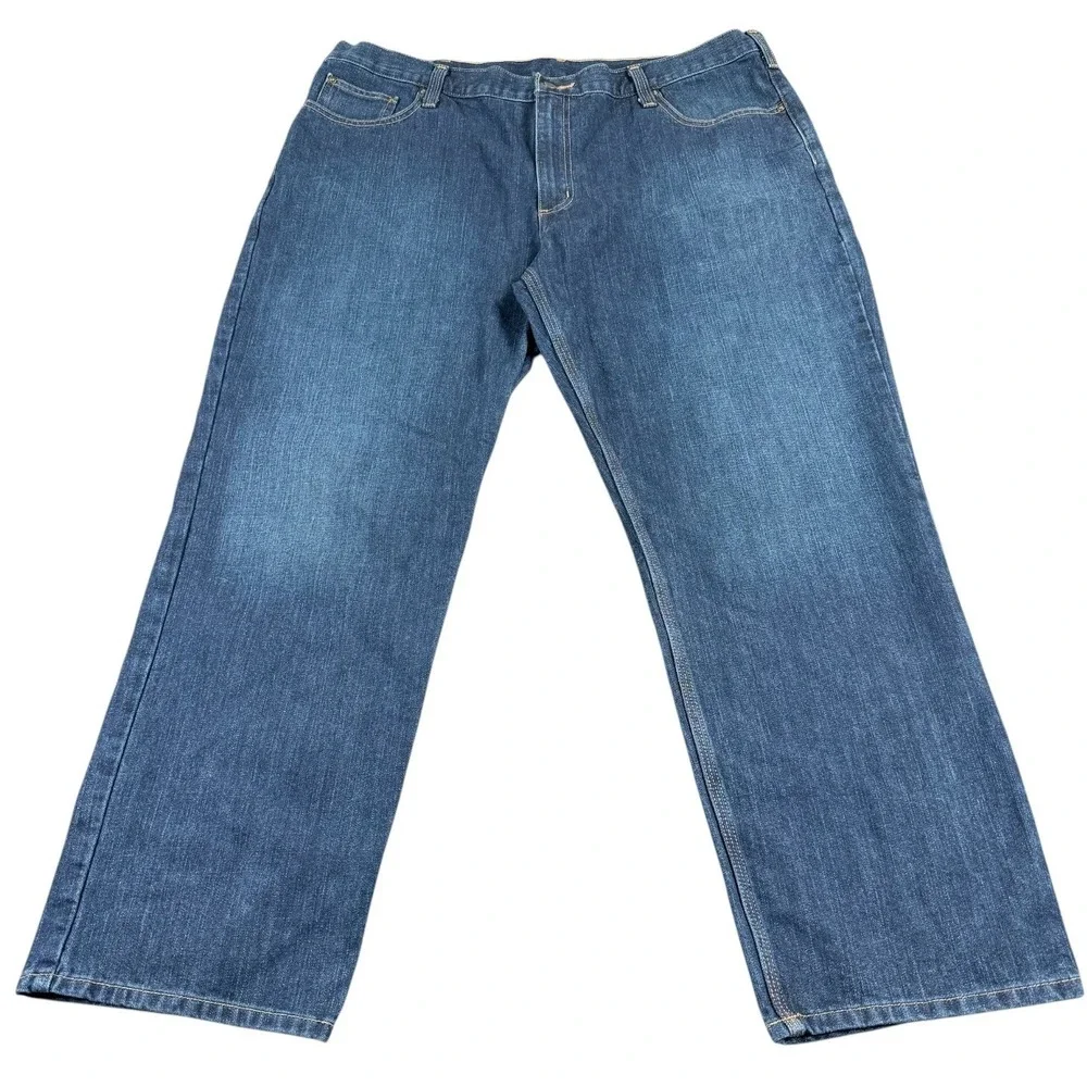 Carhartt Jeans Mens 42x30 Blue Relaxed Fit Workwear Denim Carpenter Work Pants